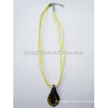 wholesale fashion Lampwork Glass Pendant Necklace Lampwork glass Necklace glass pendant lamp with wax cord